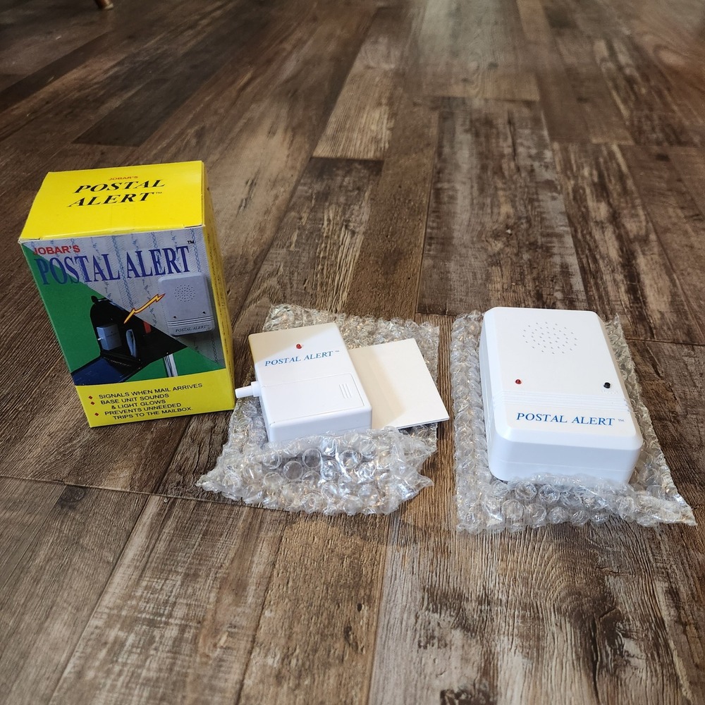 Jobar Postal Alert Wireless Mailbox Notification System White Audio Visual Alarm